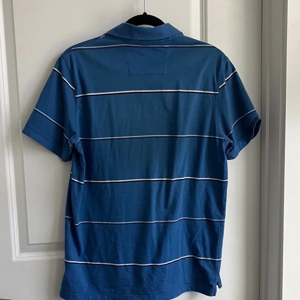 Banana Republic Striped Blue Polo